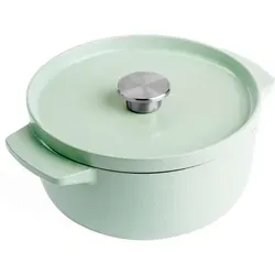 KitchenAid 2tlg. Set: Bräter in Mint - 3,3 l - Praktisches Bräter-Set aus emailliertem Gusseisen, ideal für alle Herdarten. Perfekt für schmackhafte Gerichte, backofenfest bis 260°C und mit Deckel für optimalen Garprozess.