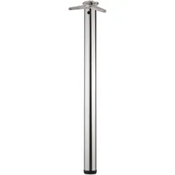 Höhenverstellbares Tischbein in Edelstahloptik - Hochwertiger Möbelfuß aus Metall, Ø 6 cm, verstellbar auf 70,5 cm. Ideal für stabilen Halt und individuelle Anpassung Ihrer Möbel. Perfekt für jedes Tischzubehör.