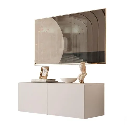 Lookway Hängeschrank Kaschmir 100x36x40 cm - Couchtische - Moderner Hängeschrank mit LED-Beleuchtung und Push-Open-Funktion, ideal für stilvolle Wohnwände und praktische Aufbewahrung.