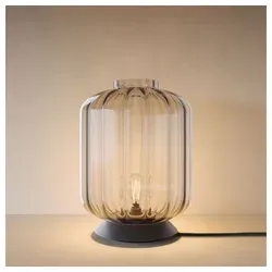 s.luce Tischleuchte Velo Glas-Tischleuchte mit Schalter Klar, Schwarz Ø 25 cm x 30 cm