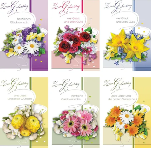 Glückwunschkarten zum Geburtstag Blumen 1895 Geburtstagskarte Grußkarte 100