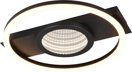 REALITY LED-Deckenleuchte WHEELER, 16W, 2000lm, schwarz - Moderne LED-Deckenleuchte für Wohn- und Schlafbereiche, energieeffizient mit bis zu 80% Einsparung. Warmweißes Licht schafft ein gemütliches Ambiente.