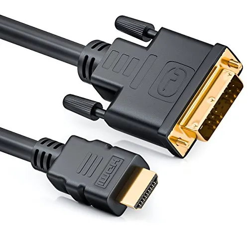 deleyCON 10m HDMI zu DVI Kabel DVI-D DVI-I High Speed 3D Ready Adapterkabel 1080p FULL HD HDTV 3D Beamer Laptop Monitor TV - Schwarz
