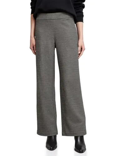 Street One Studio Melierte Wide Leg Hose Black 36 - Stylische Damenhose in Salt and Pepper Optik mit elastischem Bund. Perfekt für einen lässigen Look und angenehmen Tragekomfort. Ideal für jeden Anlass.