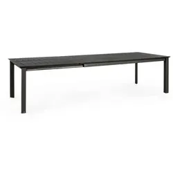 Bizzotto Konnor Ausziehtisch 200(300)x110cm aus Edelstahl - Hochwertiger Gartentisch aus Edelstahl, ausziehbar von 200 auf 300 cm für gesellige Outdoor-Mahlzeiten, elegant und langlebig.