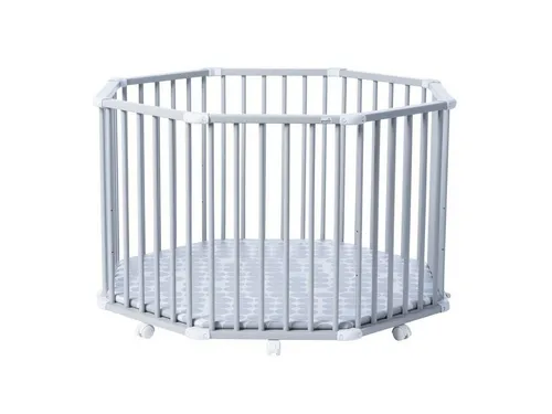 Geuther Laufgitter OctoParc grau - Laufgitter für Babys, ab Geburt geeignet, mit einem sicheren und großzügigen Platz für Ihr Kind in stilvollem Lichtgrau.