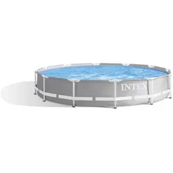 Intex Frame Pool Set Prism Rondo 457 x 107 cm mit Zubehör - Swimmingpools – Genießen Sie erfrischenden Badespaß für die ganze Familie mit diesem robusten, einfach zu montierenden Pool und der innovativen Wasserbelebungstechnologie für kristallklares Wasser!