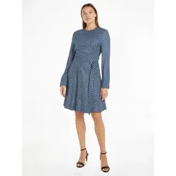 Blusenkleid "FOULARD FIT & FLARE KNEE DRESS", mit Markenlabel, Gr. 40 - N-Gr, Heritage Foulard/ Fossil Blue N-Gr