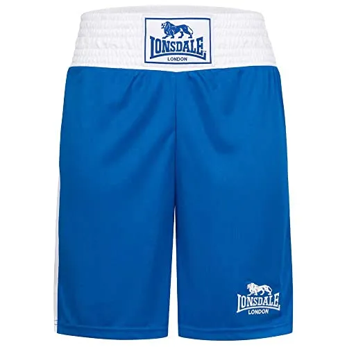 Lonsdale Herren Sport Shorts Amateur Boxing Trunks blau (Blau) Medium - Herrenbekleidung, 100% Original Lonsdale aus hochwertigem Polyester für optimalen Tragekomfort beim Training.
