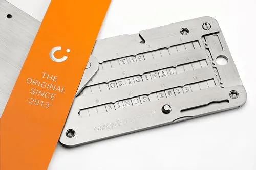 Cryptosteel Cassette Solo – Original Metall-Backup für Seed-Phrasen – Feuerfest & Wasserdicht – Kompatibel mit Ledger, BitBox, Blockstream
