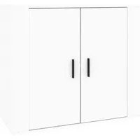 vidaXL Sideboard Weiß 80x33x70 cm - Kommode aus hochwertigem Holzwerkstoff mit viel Stauraum, ideal zur Organisation deiner Alltagssachen und als dekorative Ablagefläche.
