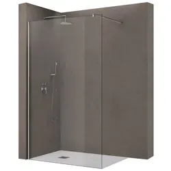 doporro Luxus Duschwand 90x200cm aus 8mm ESG-Sicherheitsglas - Elegante Duschabtrennung mit Nanobeschichtung für leichtes Reinigen. Ideal für Walk-In Duschen und zur Nachrüstung geeignet. Maße: 90x200 cm, variabler Wandabstand 80-120 cm.