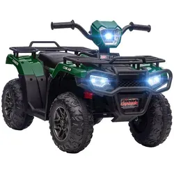 HOMCOM Elektro Kinderquad - Elektrofahrzeug für Kinder ab 3 Jahren, mit LED-Scheinwerfern und MP3-Anschluss für unvergesslichen Fahrspaß und Musikgenuss.