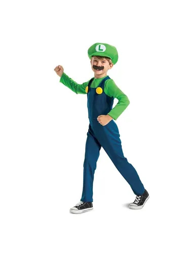 Disguise Offizielles Luigi Kostüm Kinder - Super Mario Kostüm für Fasching, ideal für Halloween und Kostümpartys, Größe S (4-6 Jahre)