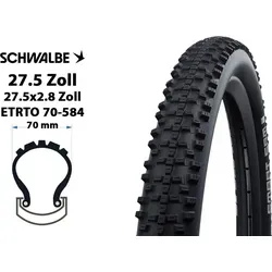 Schwalbe Fahrradreifen 27.5 Zoll Smart Sam K-Guard Active - Hochwertiger 27.5 Zoll Fahrradreifen von SCHWALBE, Modell Smart Sam. Robuste K-Guard Active Line für zuverlässigen Grip und Langlebigkeit. Ideal für Fahrradfahrer, die Leistung und Sicherheit schätzen.
