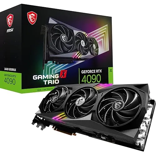 MSI GeForce RTX 4090 Gaming X Trio 24G - Hochleistungs-Grafikkarte - Grafik- und Videokarten mit 24 GB GDDR6X Speicher und TRI FROZR 3 Kühldesign für leisen Betrieb und optimale Kühlung während des Spielens.