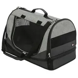 Trixie Transporttasche Holly, schwarz/grau - Hundeboxen und Reisebett in einem: Die Trixie Transporttasche Holly bietet Komfort und Sicherheit auf Reisen mit abnehmbarer Abdeckung und gepolsterter Lammfell-Optik.