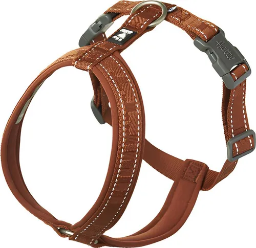 Hurtta Casual Y-Geschirr ECO - Nachhaltiges Hundegeschirr (Cinnamon, 35-45 cm) - Weiteres Autozubehör: Strapazierfähiges und komfortables Hundegeschirr aus recycelten Materialien, ideal für alle Hunderassen mit verstellbarem Brustgurt und 3M-Reflektoren.