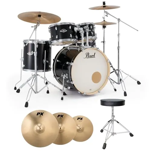 Pearl Schlagzeug Export EXX705NBR-C31 Komplettset - Komplettes Schlagzeug-Set für Anfänger und Fortgeschrittene mit hochwertigem Opti-Loc Tom-Halterungssystem und kraftvollem Klang durch Hybridkessel aus Mahagoni und Pappelholz.