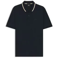 BOSS Herren Penrose 38 Slim-Fit Poloshirt Dunkelblau M - Stylisches Slim Fit Poloshirt mit gestreiftem Kragen und 2 Knöpfen. Ideal für legere Anlässe und bietet hohen Tragekomfort.