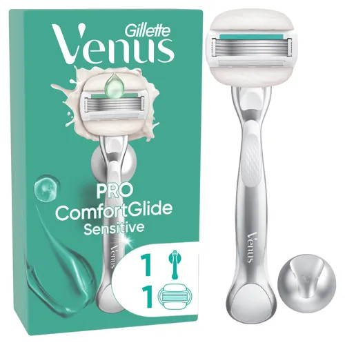 Gillette Venus Pro Comfortglide Sensitive Rasierer mit 1 Klinge + Duschhänger Damenrasierer