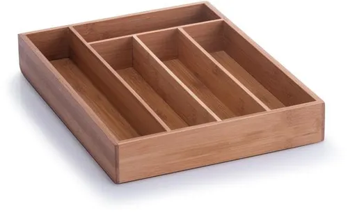 Zeller Besteckkasten aus Bambus - Hochwertiger Besteckkasten aus edlem Bambusholz mit 5 praktischen Fächern. Ideal für eine optimale Organisation in handelsüblichen Schubladen.