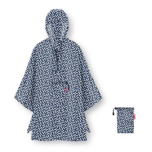 reisenthel mini maxi poncho in Signature Navy – Praktischer Regencape - Regenjacke für Herren, klein verpackbar in eigener Brusttasche, wasserabweisend und ideal für plötzlichen Regen – für ein Leben in Bewegung.