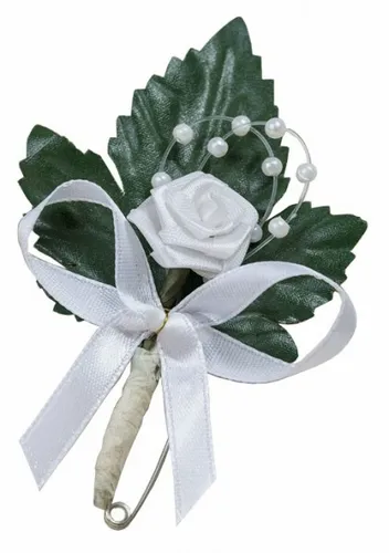 Hochzeitsanstecker Gästeanstecker Anstecker Hochzeit AS0004 weiß 10 x