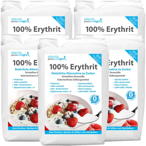 Erythrit kalorienfreier Zucker-Ersatz | Premium Qualität | Erythritol | 5x1kg