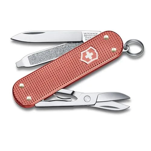 Victorinox Schweizer Taschenmesser Klein Classic SD Alox Limited Edition 2025, Multitool, Swiss Army Knife, 5 Funktionen, Klinge, Schere, Rot