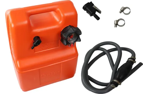 Tragbarer Tank für Aussenborder 12l oder 25l komplett Set mit Stecker + Schlauch + Pumpball : 12l Suzuki 2 Pin-Stecker