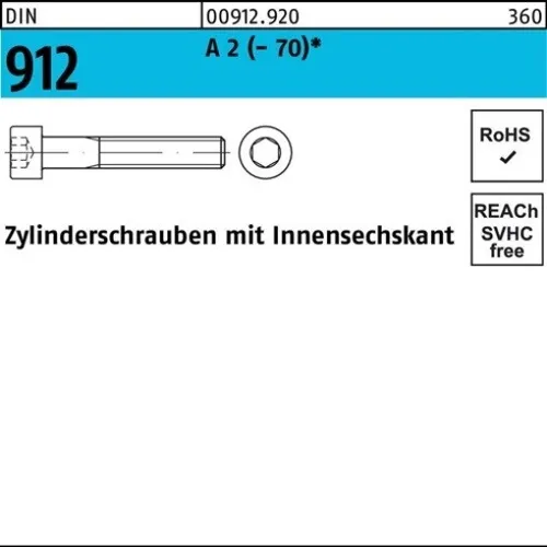 100er PACK(Stk)  000912920000080008 Zylinderschraube DIN 912 m.Innensechskant M