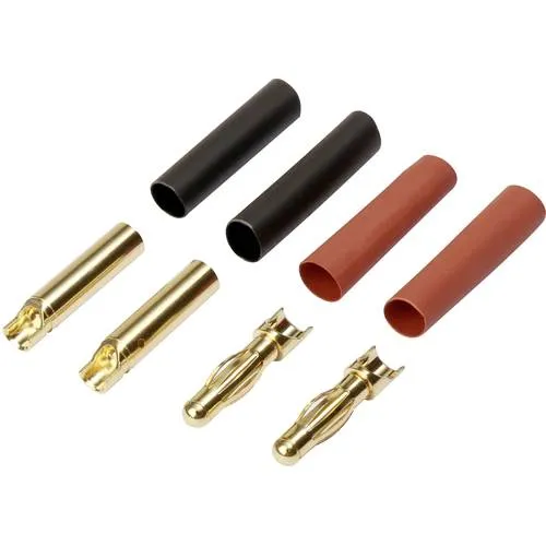 Reely RE-6534192 Akku Stecker 4 mm vergoldet - 40 Paar - Modellbau-Akkukabel, -Steckverbinder mit vergoldeten Kontakten für optimale Leitfähigkeit und Langlebigkeit.