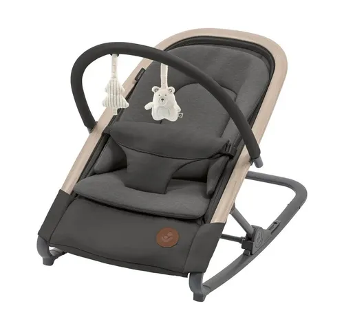Maxi-Cosi Kori 2-in-1-Babywippe - Babywippe & Schaukel für Neugeborene bis 15 kg, mit 3 einstellbaren Liegepositionen, leicht und kompakt für einfaches Verstauen, inklusive Spielbogen zur Förderung der Entwicklung.
