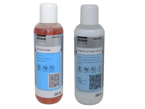 Sikkens Pflegeset für Holz-Fenster 2x250ml - Flüssigreiniger für Holzbeschläge, sorgt für langanhaltenden Schutz und Pflege mit seidenglänzendem Finish.