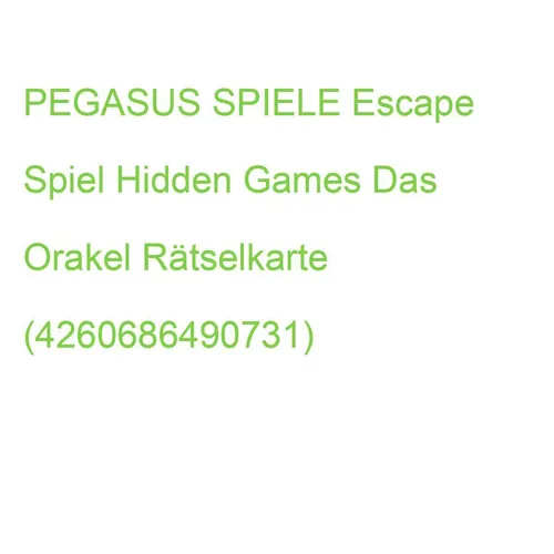 PEGASUS Escape Spiel Hidden Games Das Orakel Rätselkarte (4260686490731)
