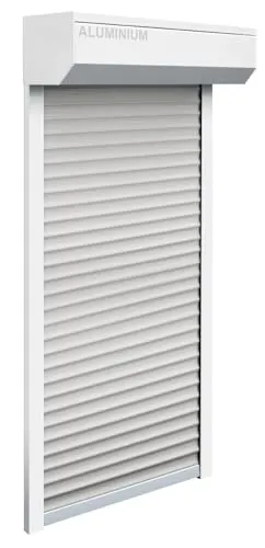 Schellenberg Vorbaurollladen-Set 105 x 120 cm – 45° Rollladenkasten in Weiß/Grau - Praktisches Vorbaurollladen-Set für Fensterläden, ideal für einfachen Einbau und optimalen Sichtschutz. Robuste Qualität und modernes Design vereinen sich in diesem Set.