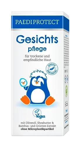 PAEDIPROTECT Gesichtspflege - Gesichtspflege für sensible Haut, reichhaltige Creme mit Kaltgepresstem Olivenöl und Sheabutter, beruhigt Reizungen und speichert Feuchtigkeit langanhaltend.