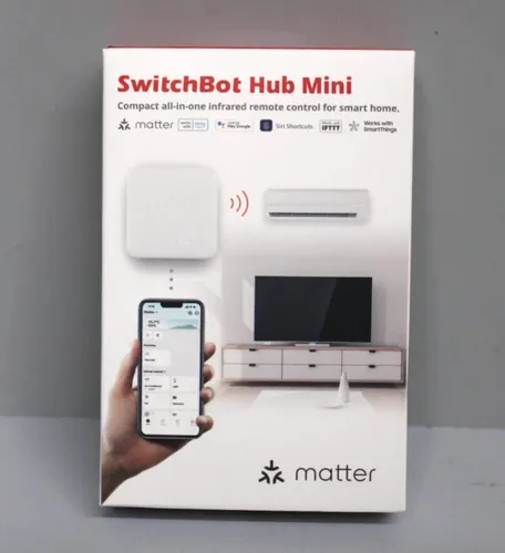 SwitchBot Matter Hub Mini - Matter Enabled, Weiß - Fernbedienungen für smartes Zuhause, ermöglicht die einfache Steuerung aller Matter-fähigen Geräte in einem kompakten Design.