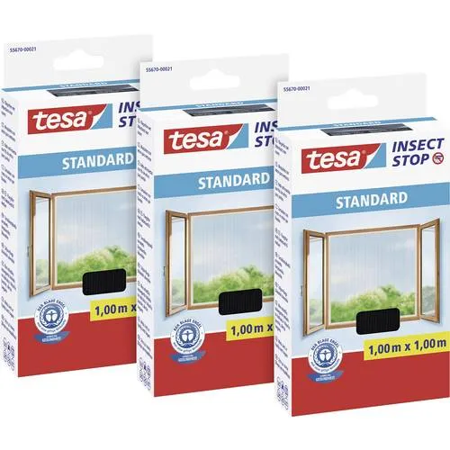 tesa STANDARD 55670-00500-03 Fliegengitter (B x H) 1000 mm x 1000 mm Anthrazit 3 St.