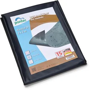 Pontec Teichfolie - schwarze Folienzuschnitte 2 x 3 m, robust und lichtbeständig für Gartenteiche und Bachläufe
