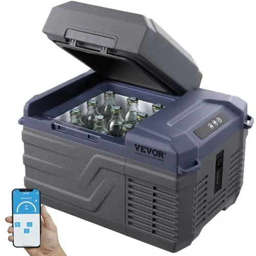 VEVOR Tragbarer Autokühlschrank mit Gefrierfach 12L - Kühlbox für Auto und Camping, energieeffizient mit einem Temperaturbereich von -20 bis 20 ℃, ideal für Reisen und Ausflüge.