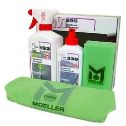 HMK M595 Grabstein-Pflegeset - Reinigungsmittel für Grabsteine, inklusive HMK R193 Reiniger und HMK P339 Pflegespray, perfekt für die Pflege von Naturstein-Oberflächen.