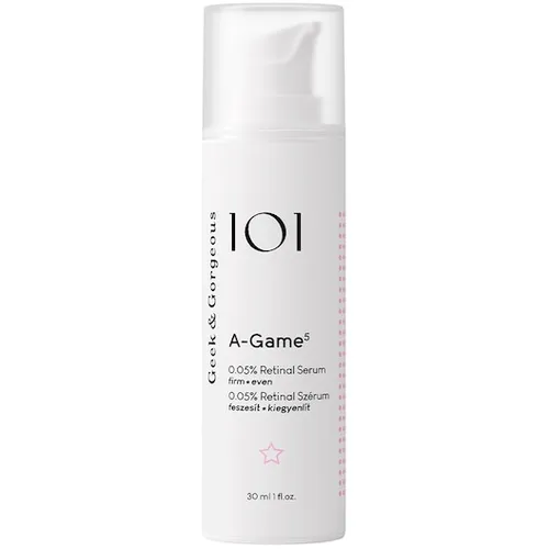 Geek & Gorgeous 101 A-Game - 0.05% Retinal Serum 30 ml - Gesichtsserum mit 0,05% Retinal für sichtbar glattere und straffere Haut. Ideal für Mischhaut und zu Akne neigende Haut, vegan und ohne Parfüm.