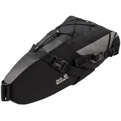 Jack Wolfskin Satteltasche Seat Bag 10 - Bikepacking Tasche (46 cm, flash black) - Fahrradtaschen mit 10 l Volumen, ideal für Bikepacking-Abenteuer. Robustes Polyester-Material und durchdachtes Design für maximale Funktionalität.