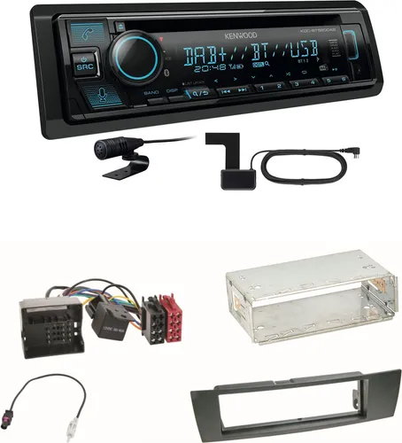 Kenwood KDC-BT560DAB Bluetooth Digitalradio für BMW E90 E91 E92 E93 - Komplettes Einbauset für BMW 3er mit Bluetooth und DAB-Radio, ideal für perfekten Klang und einfache Steuerung über die Kenwood Remote App.