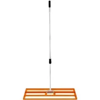 T-Mech Rasenrakel 100cm – Orange - Zubehör für Gartengeräte, professioneller Rasennivellierer für perfekte Rasenoberflächen, mit ausziehbarem Griff bis 190 cm und leichtem Design für mühelose Anwendung.