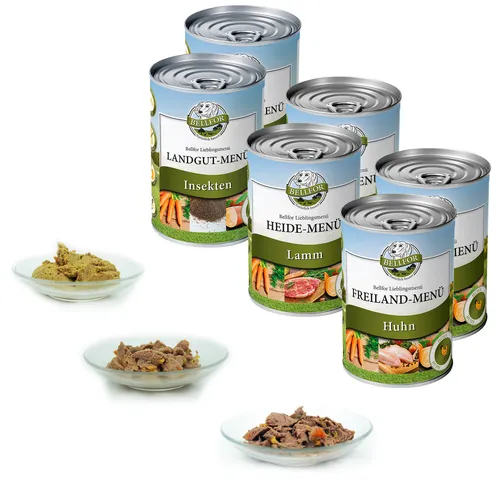 Bellfor Hundefutter Nassfutter Getreidefrei Huhn Lamm Insektenprotein 6x 400g
