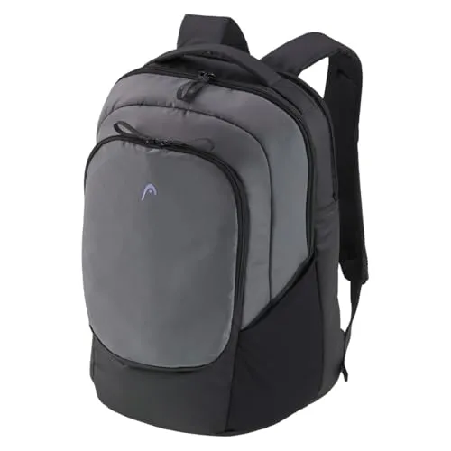 HEAD PRO X BACKPACK - Schwarz/Dunkelgrau - Tennisschläger-Rucksack aus recycelten PET-Flaschen, passt perfekt zu PRO X DUFFLE BAGs und bietet Platz für bis zu 2 Schläger sowie ein integriertes Schuhfach.