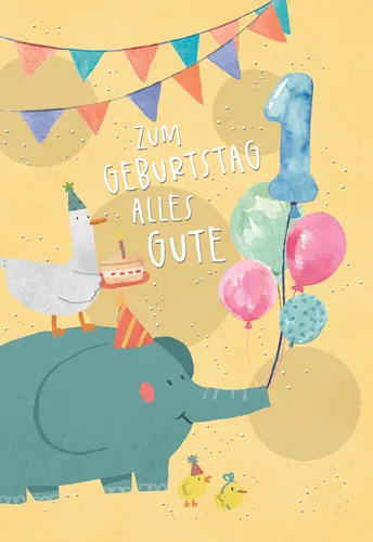 Skorpion Geburtstagskarten Geburtstagskarte - Zum Geburtstag alles Gute - 1 Jahre